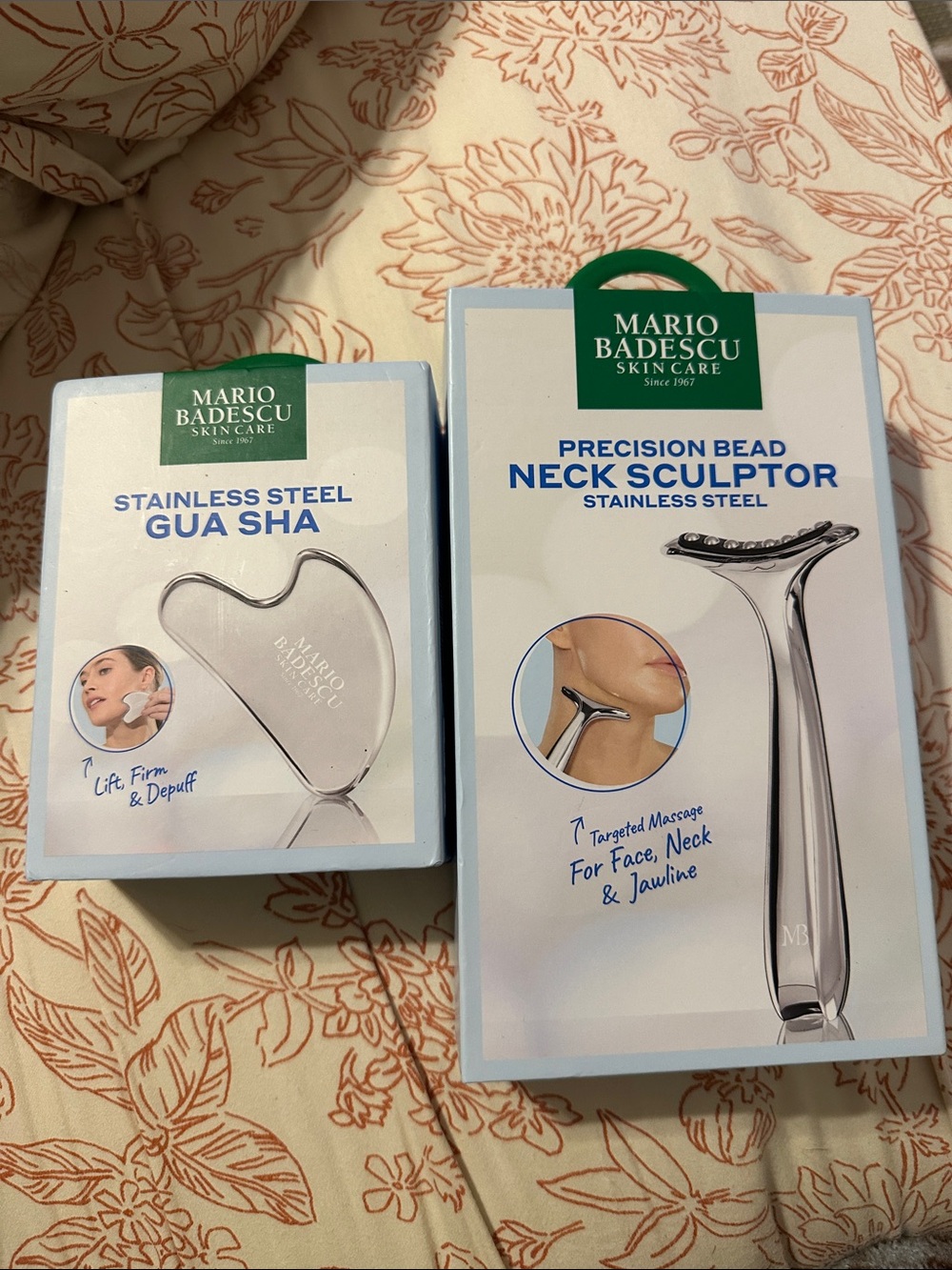 NEW Set of Mario Badescu Precision Bead Neck Sculptor & Gua Sha- Stainless steel